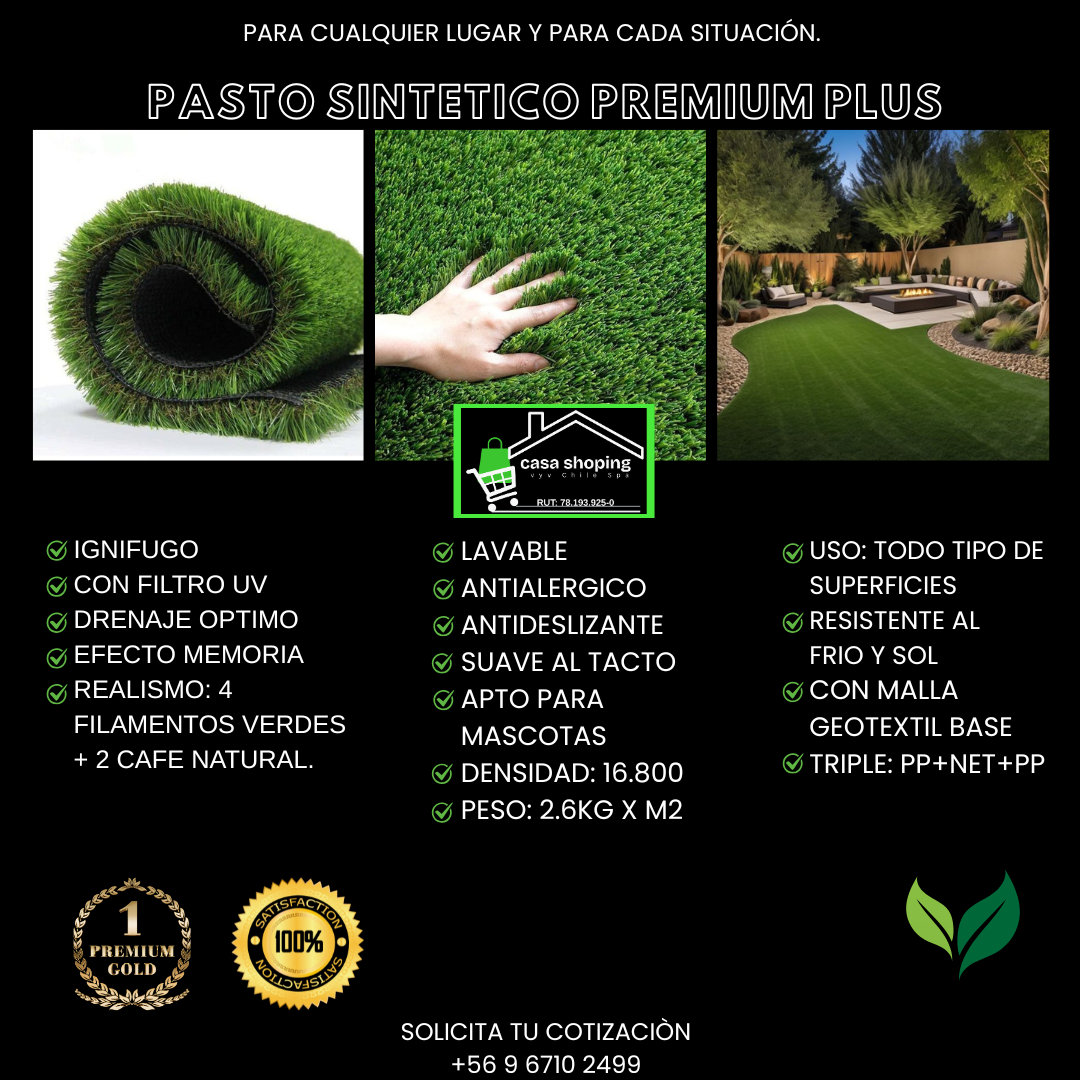 Pasto Sintético Premium Plus Dubay 40mm